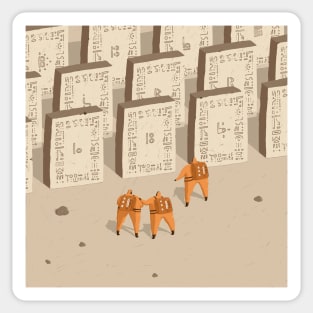 Exploring Space and Ancient Ruins Sticker